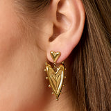 Stainless Steel Drop Earrings Heart Casual Daily Simple Series Women's jewelry