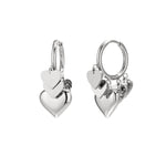 Earrings with different sizes of heart pendants
