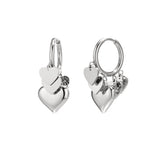 Earrings with different sizes of heart pendants