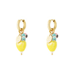 Lemon earrings with charms