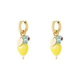 Lemon earrings with charms