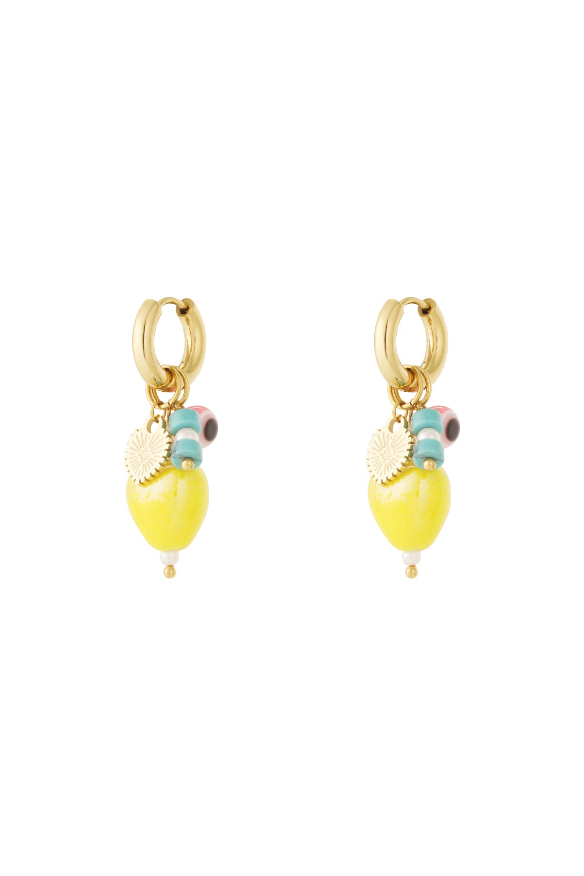 Lemon earrings with charms