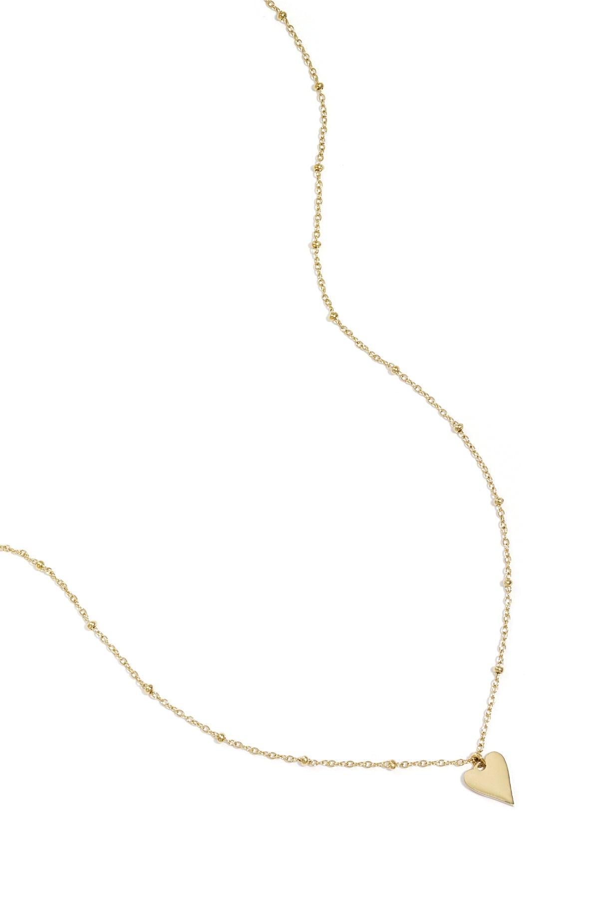 necklace with balls and heart charm