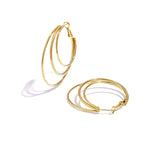 Layered plain hoop earrings