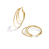 Layered plain hoop earrings
