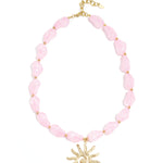 Bead necklace with sun charm