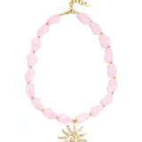Bead necklace with sun charm