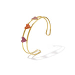 Bangle with rhinestone hearts