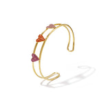 Bangle with rhinestone hearts