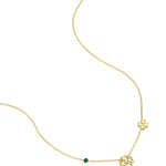 Necklace with clovers and colored stones