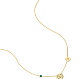 Necklace with clovers and colored stones