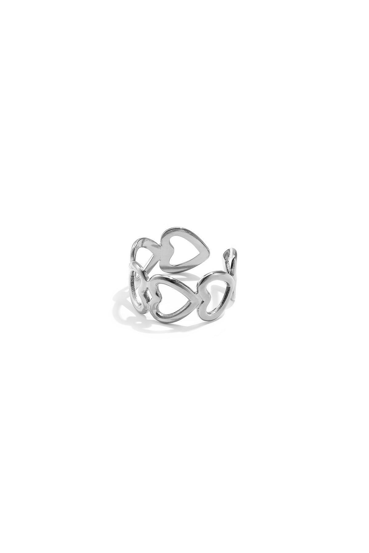 Ring heart connected - Silver Color color