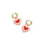 Earrings with heart in candy motif