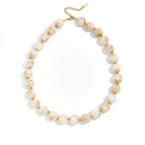 Bead necklace with gold beads 13.5mm