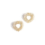 Copper Stud Earrings Heart Elegant Christmas Luxurious Series Women's jewelry
