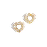 Copper Stud Earrings Heart Elegant Christmas Luxurious Series Women's jewelry