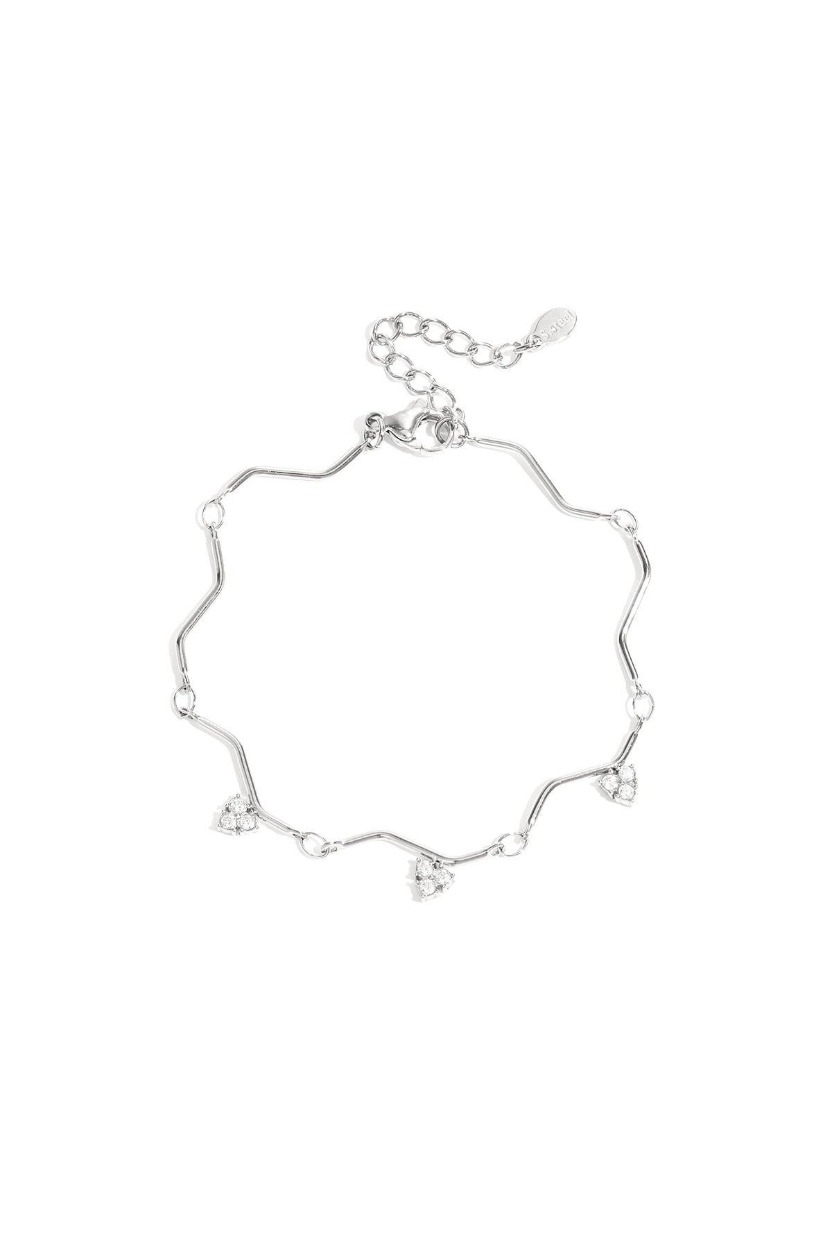 Bracelet with zigzag pattern and stones