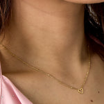 Minimalistic necklace open heart Gold Color Stainless Steel