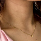 Minimalistic necklace open heart Gold Color Stainless Steel
