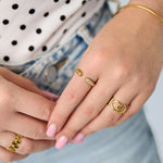 14K Gold Plated Stainless Steel Minimalist Rings Circle Casual Daily Simple Series Women's jewelry