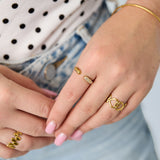 14K Gold Plated Stainless Steel Minimalist Rings Circle Casual Daily Simple Series Women's jewelry