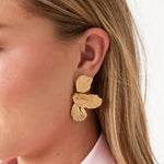 Stainless Steel Drop Earrings Flower Simple Daily Simple Series Women's jewelry