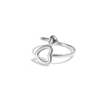 Ring with open and closed heart