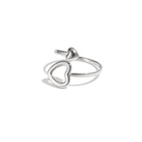 Ring with open and closed heart