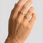 Minimalist adjustable ring with stones and heart