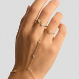 Minimalist adjustable ring with stones and heart