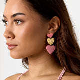 Statement earrings with glitter hearts