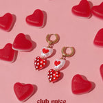 Heart-shaped pendant earrings