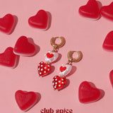 Heart-shaped pendant earrings