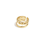 3-layer ring with round details and stones