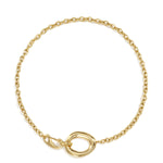 Chain with organic and oval-shaped front clasp