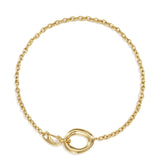 Chain with organic and oval-shaped front clasp
