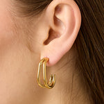 Stainless Steel Hoop Earrings lines Casual Daily Simple Series Women's jewelry