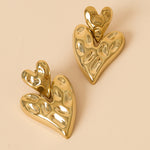 Stacked heart earrings