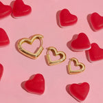 Heart-Shaped Hoop Earrings in Three Sizes