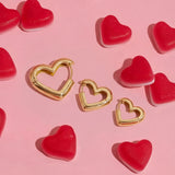 Heart-Shaped Hoop Earrings in Three Sizes