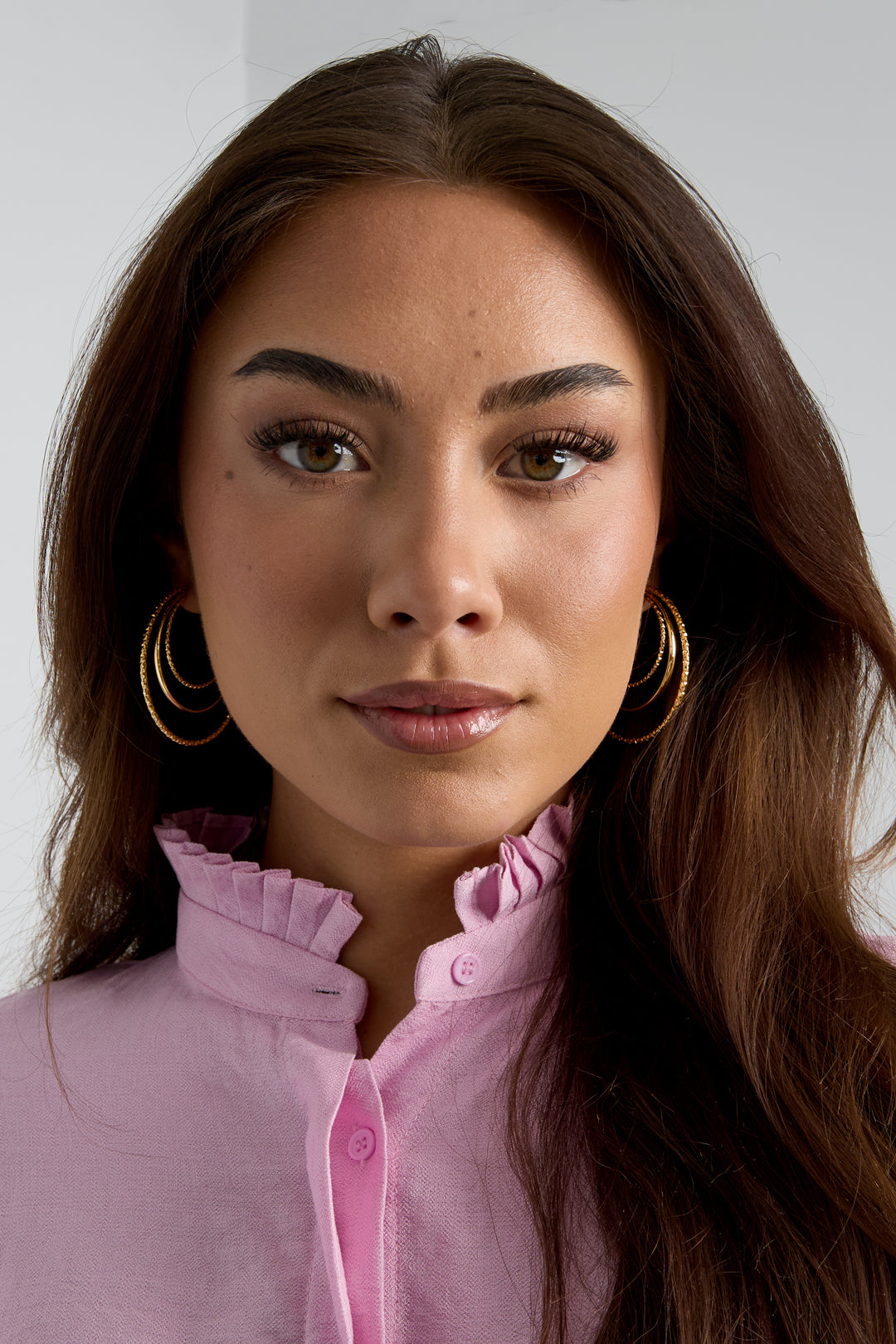 Layered triple hoop earrings