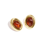 Stainless Steel Stud Earrings Ellipse Shape Casual Daily Simple Series Women's jewelry