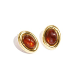 Stainless Steel Stud Earrings Ellipse Shape Casual Daily Simple Series Women's jewelry