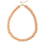 Bead necklace with striped beads