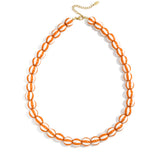 Bead necklace with striped beads