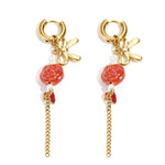 Stainless Steel Drop Earrings Flower Casual Daily Simple Series Women's jewelry