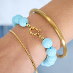Bracelet with medium beads and front clasp-12mm