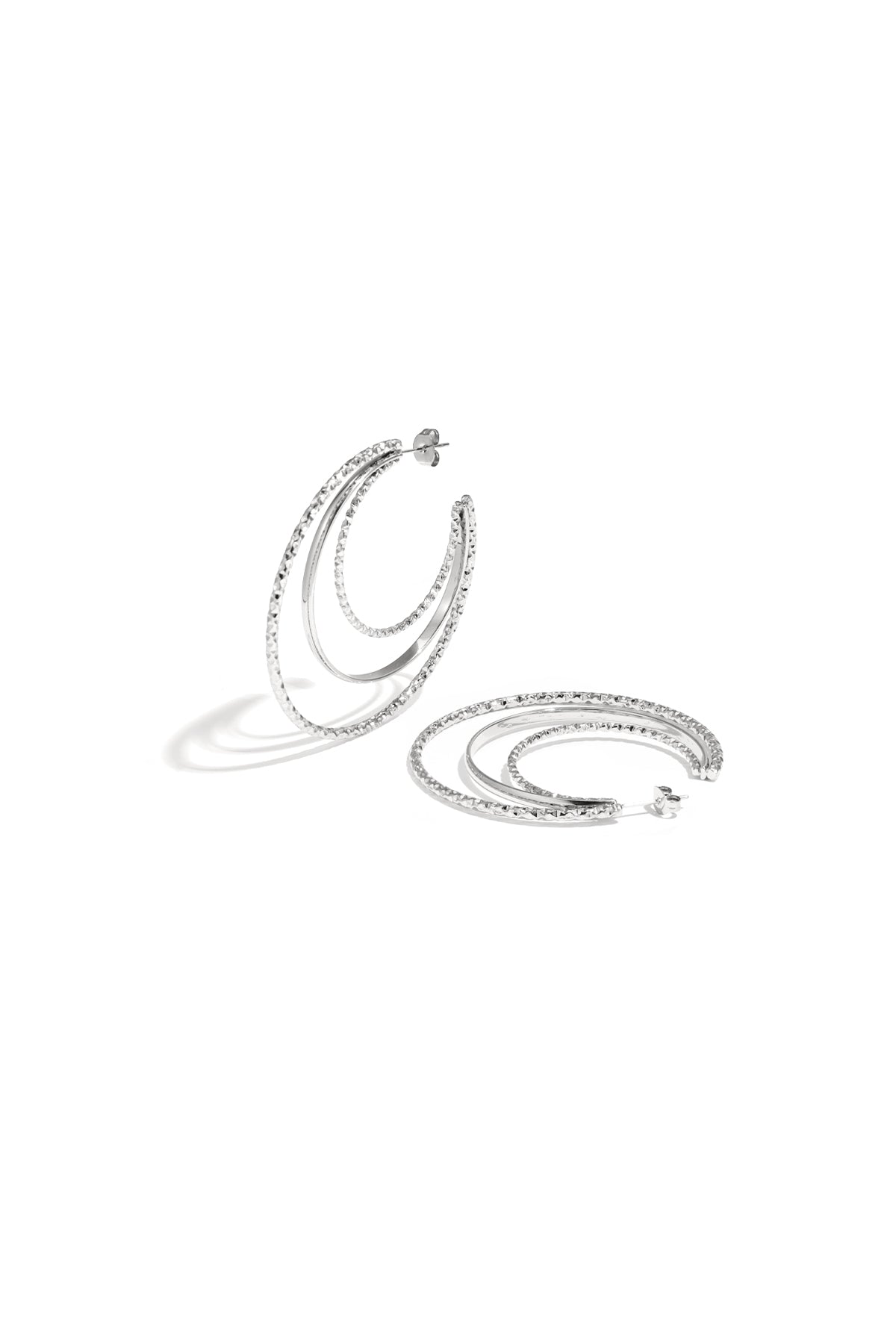 Layered triple hoop earrings