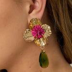 Iron Drop Earrings Flower Vacation Luxurious Series Women's jewelry