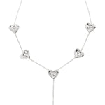 Y-shaped necklace with wavy hearts
